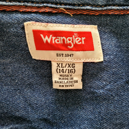 Vintage Wrangler Ivey’s Bar-B-Que Denim Shirt – XL (Husky) - USASTARFASHION