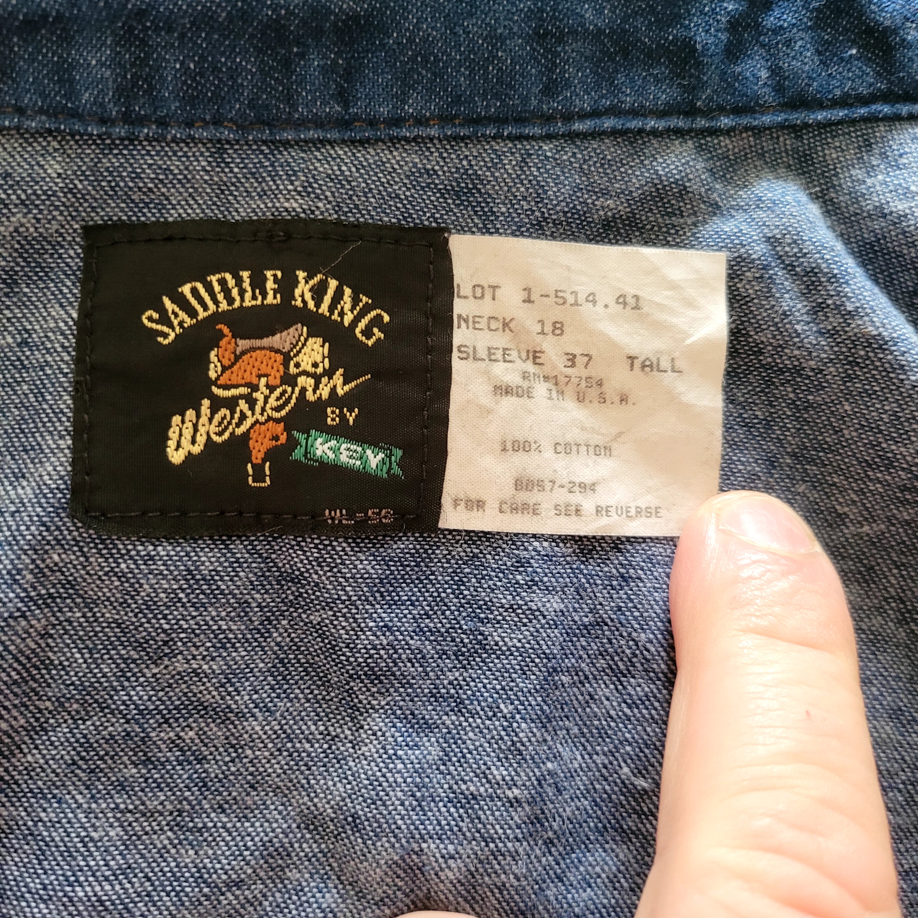 Vintage Saddle King Western Denim Shirt – 18x37 Tall - USASTARFASHION