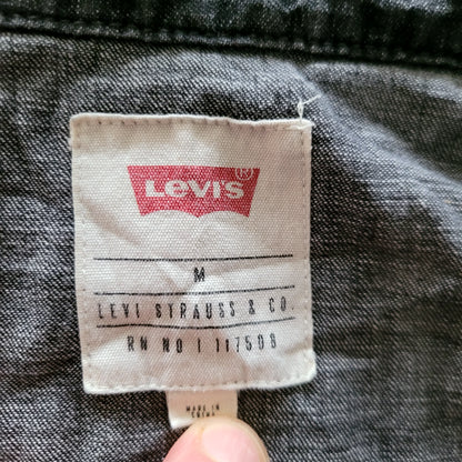 Vintage Levi’s Western Denim Shirt – Black, Size M - USASTARFASHION