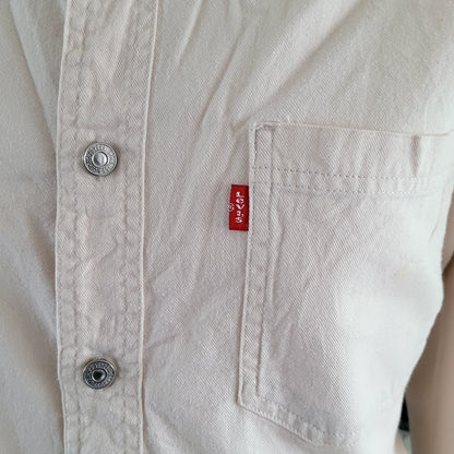 Vintage Levi’s White Western Denim Shirt – Size L - USASTARFASHION