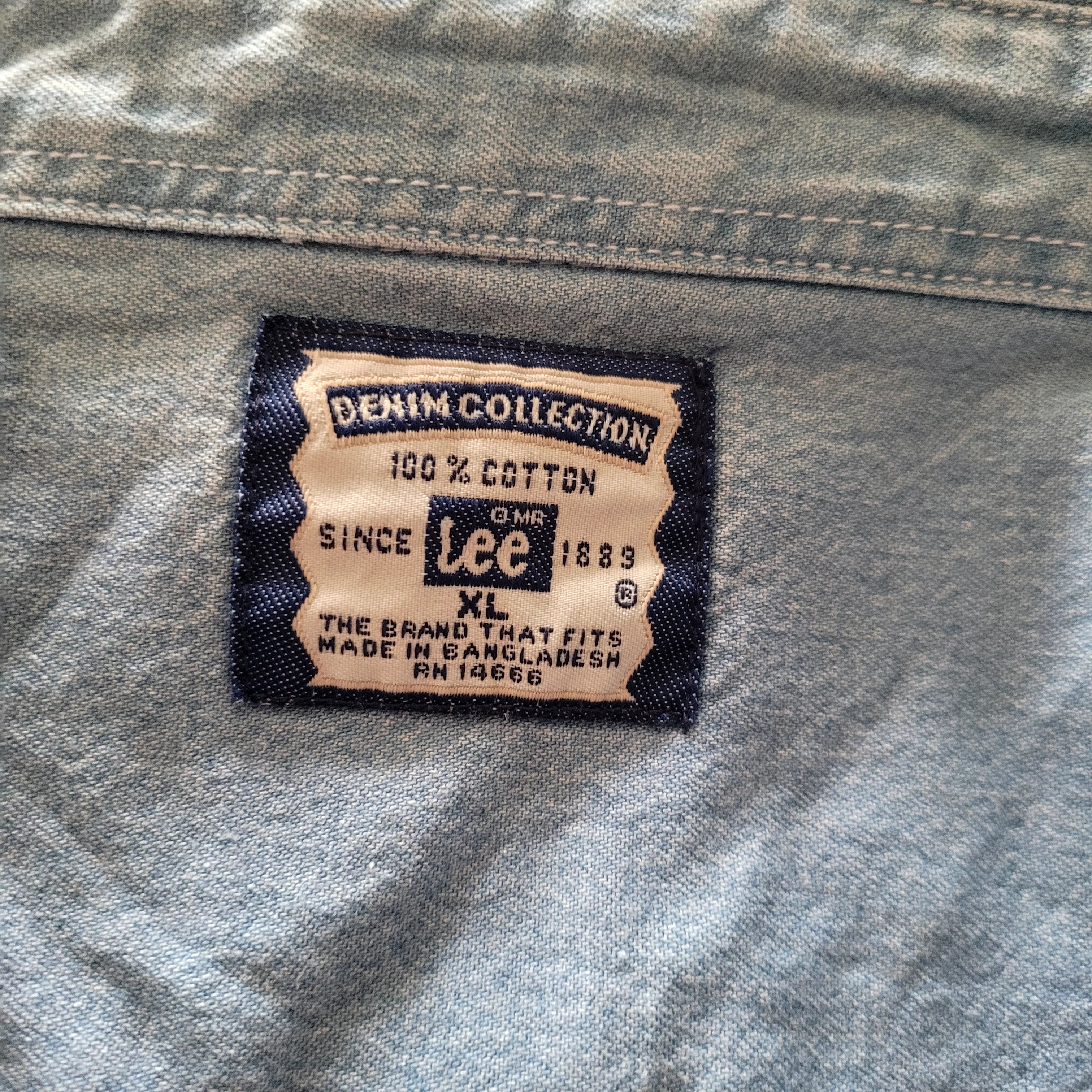 Vintage Lee Denim Collection Shirt – Light Blue, Size XL - USASTARFASHION