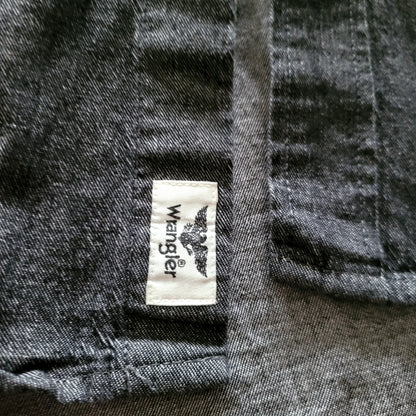 Vintage Wrangler Flex Western Shirt – Charcoal Black, Size L - USASTARFASHION