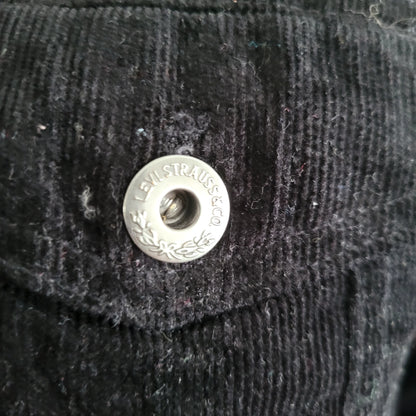 Levi’s Sherpa Lined Black Corduroy Hooded Jacket – Size XS - USASTARFASHION