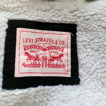 Levi’s Sherpa Lined Black Corduroy Hooded Jacket – Size XS - USASTARFASHION