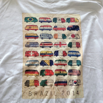 Fat Face Brazil 2014 Print T-Shirt – White, Size XXL - USASTARFASHION
