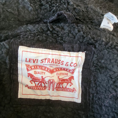 Levi’s Black Corduroy Sherpa Jacket with Hood – Size M - USASTARFASHION