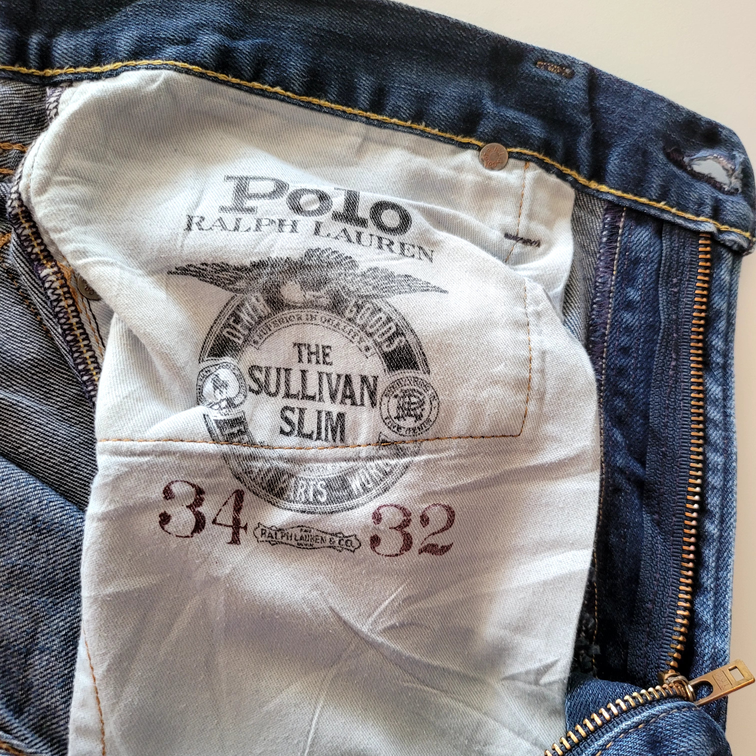 Polo Ralph Lauren Men's Blue Denim Jeans - 34x32 - USASTARFASHION