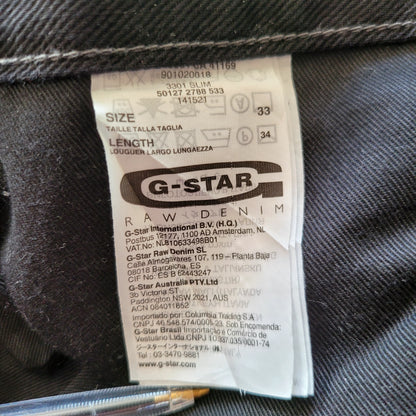 Vintage G-Star RAW 3301 Slim W33 L34 Made in Italy Jeans - USASTARFASHION