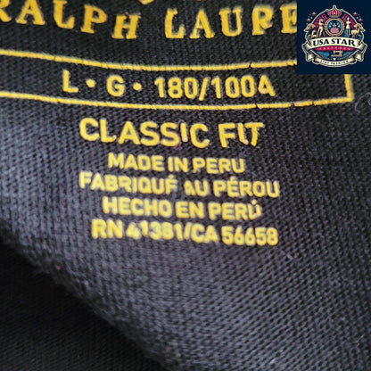 Polo Ralph Lauren T-Shirt, Classic Black, 100% Cotton, Size Large, Versatile Style & Comfort - USASTARFASHION