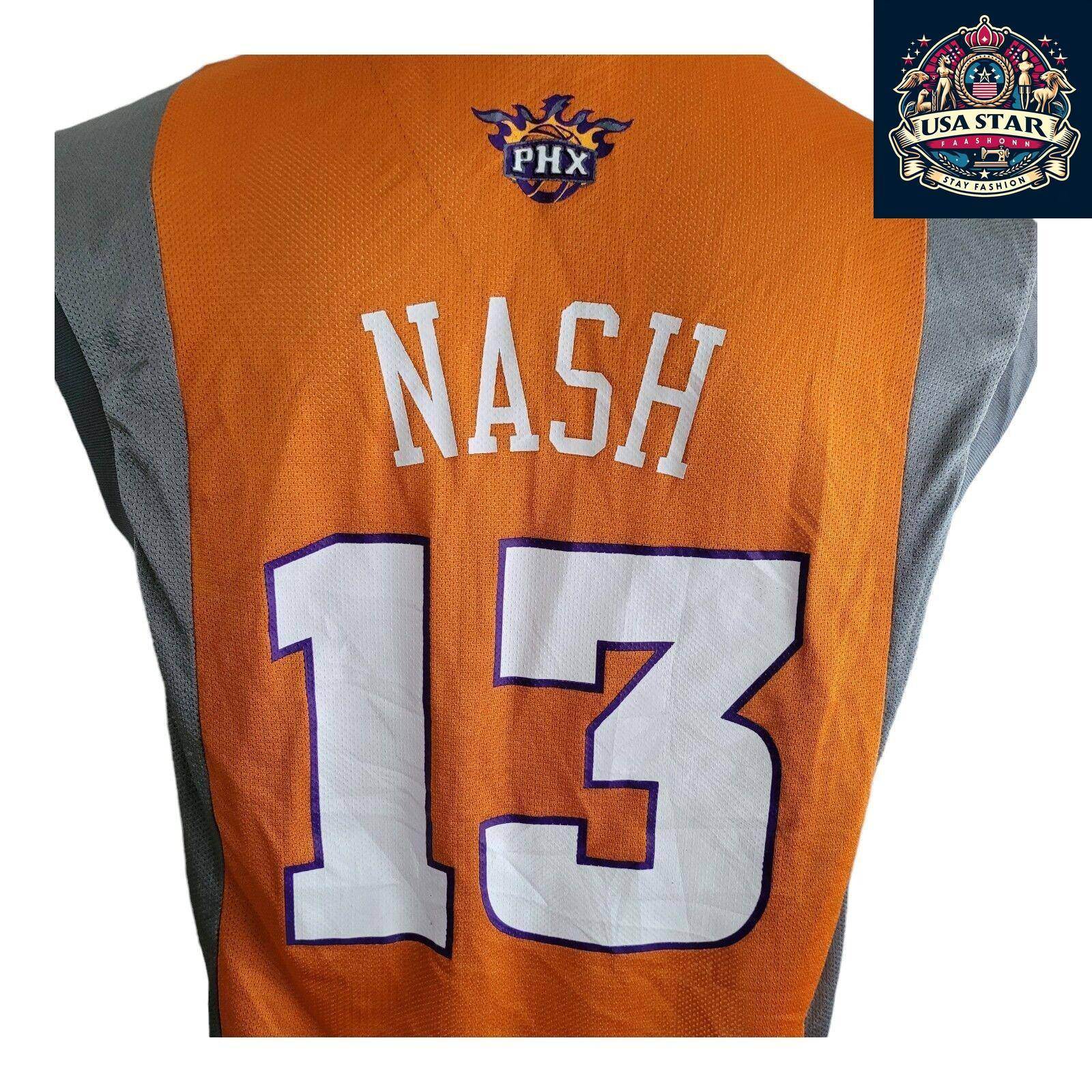 Adidas Phoenix Suns Jersey Men's M Orange Steve Nash #13 NBA Authentic Design for Fans - USASTARFASHION