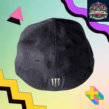 Monster Energy Flexfit Hat 210 Fitted - Comfortable Breathable Fabric, Size 7 1/4-7 5/8 - USASTARFASHION