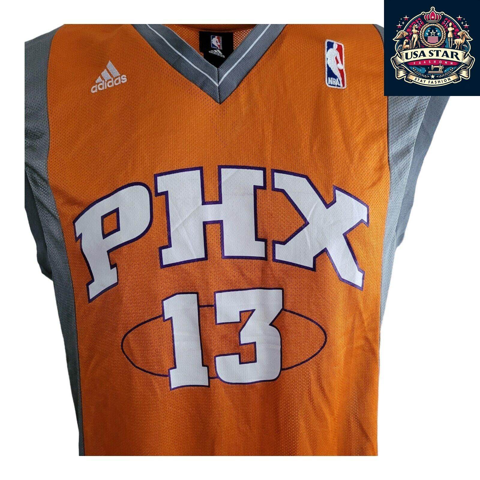 Adidas Phoenix Suns Jersey Men's M Orange Steve Nash #13 NBA Authentic Design for Fans - USASTARFASHION