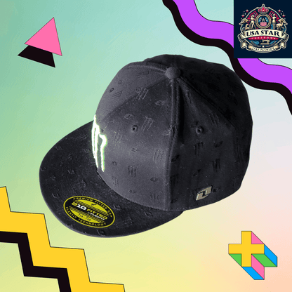 Monster Energy Flexfit Hat 210 Fitted - Comfortable Breathable Fabric, Size 7 1/4-7 5/8 - USASTARFASHION