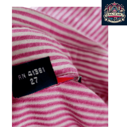 Ralph Lauren Polo Shirt Vintage Lisle Pink Stripe XL - Comfortable Style for Golf & Casual Wear - USASTARFASHION