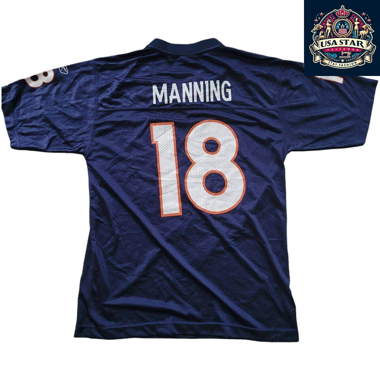 Denver Broncos Jersey Shirt Youth L 18 Peyton Manning - Durable Comfortable Fan Wear - USASTARFASHION