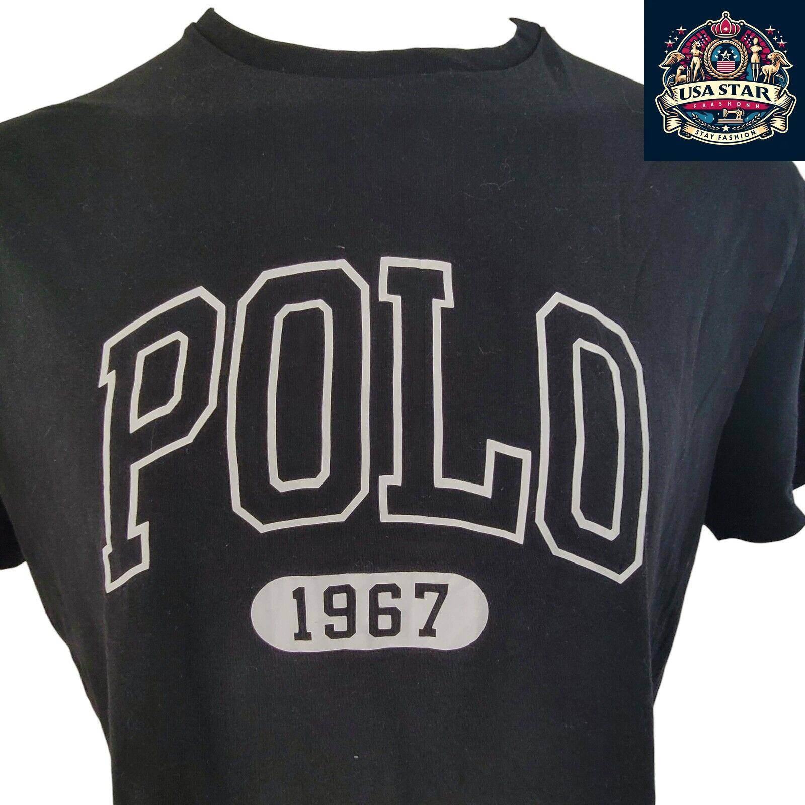 Polo Ralph Lauren T-Shirt, Classic Black, 100% Cotton, Size Large, Versatile Style & Comfort - USASTARFASHION