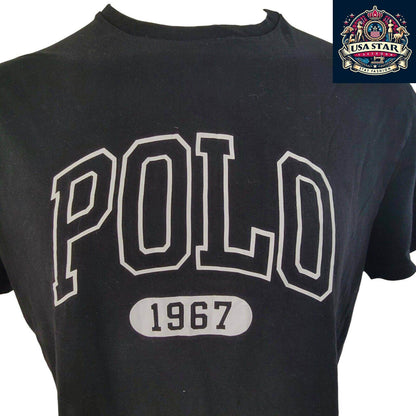 Polo Ralph Lauren T-Shirt, Classic Black, 100% Cotton, Size Large, Versatile Style & Comfort - USASTARFASHION