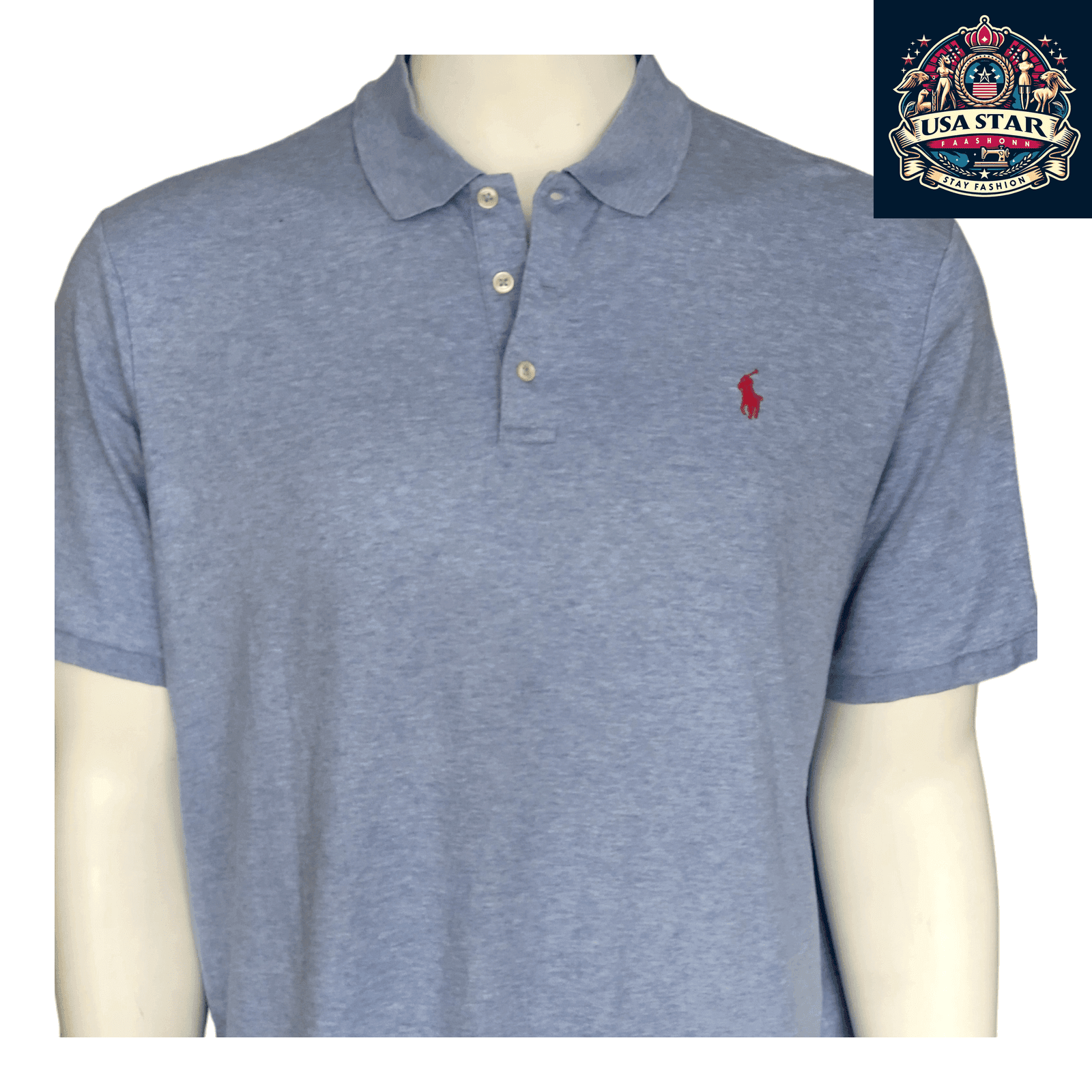 Polo Ralph Lauren Men's Polo Shirt, Classic Fit XL, 100% Cotton, Timeless Blue Style - USASTARFASHION