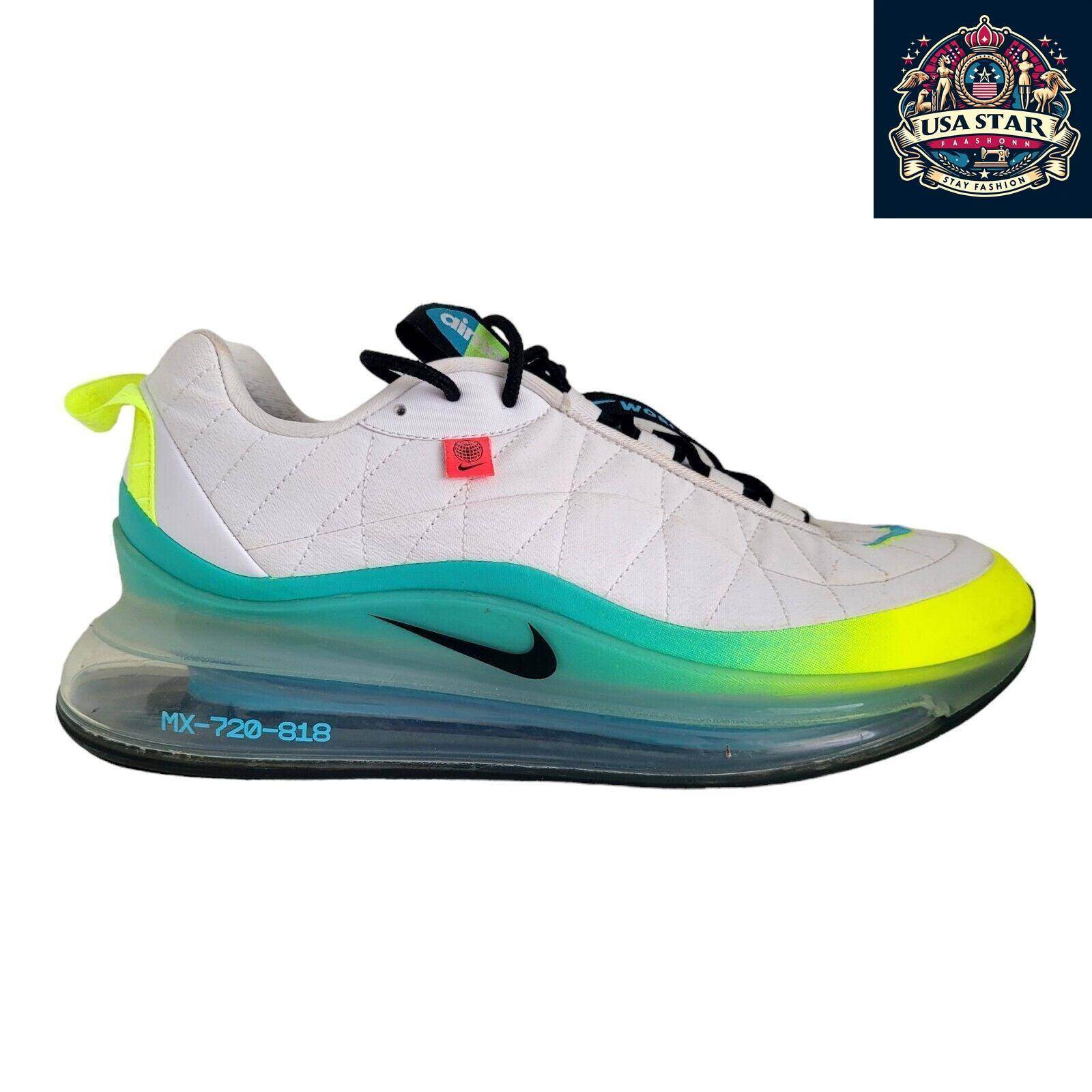 Nike MX 720 Air Max Shoes Unisex White Lime Green Size 10 UK With Air Cushioning & Breathable Design - USASTARFASHION
