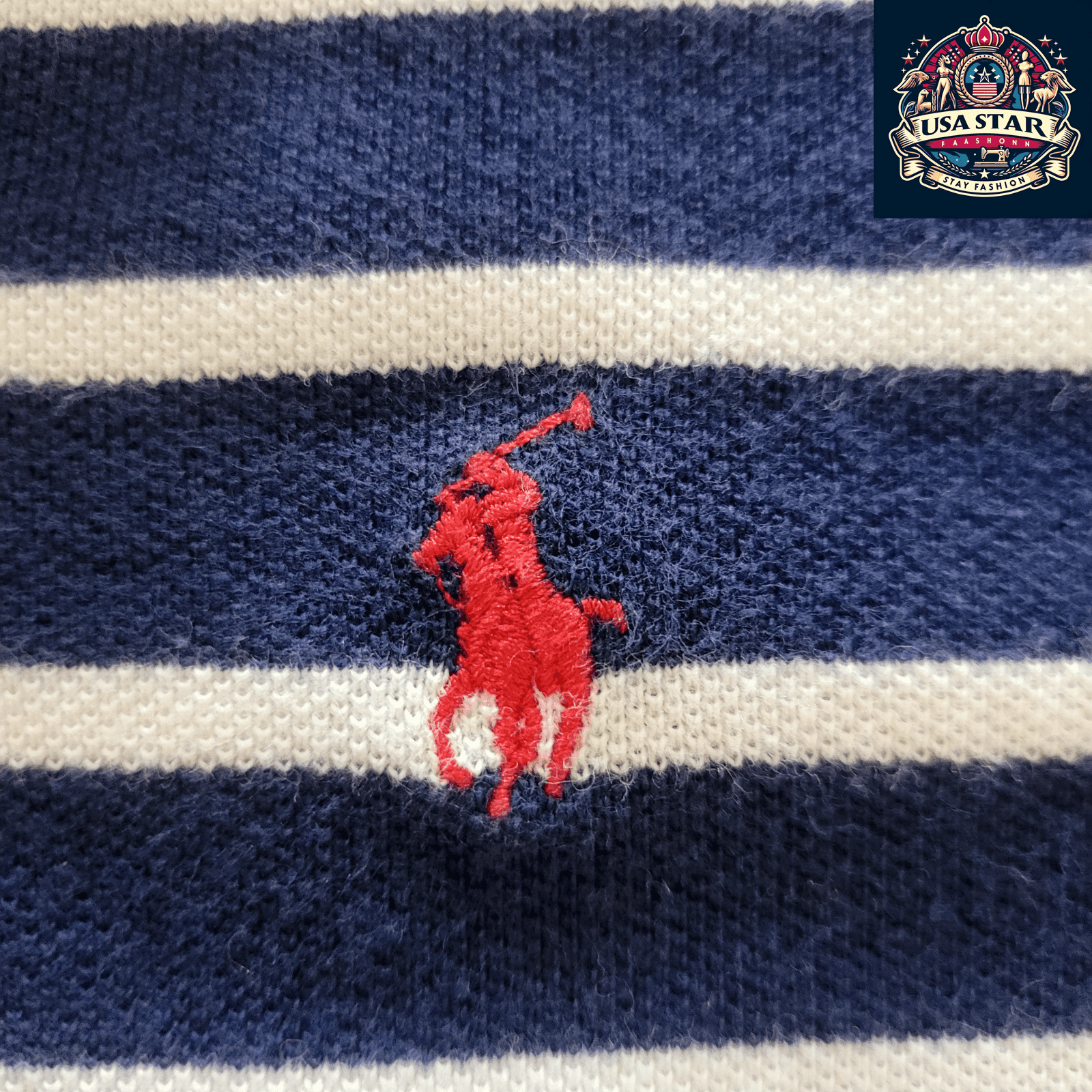 Polo Ralph Lauren Men's Polo Shirt XL Blue Striped 100% Cotton Short Sleeve Classic Fit - USASTARFASHION