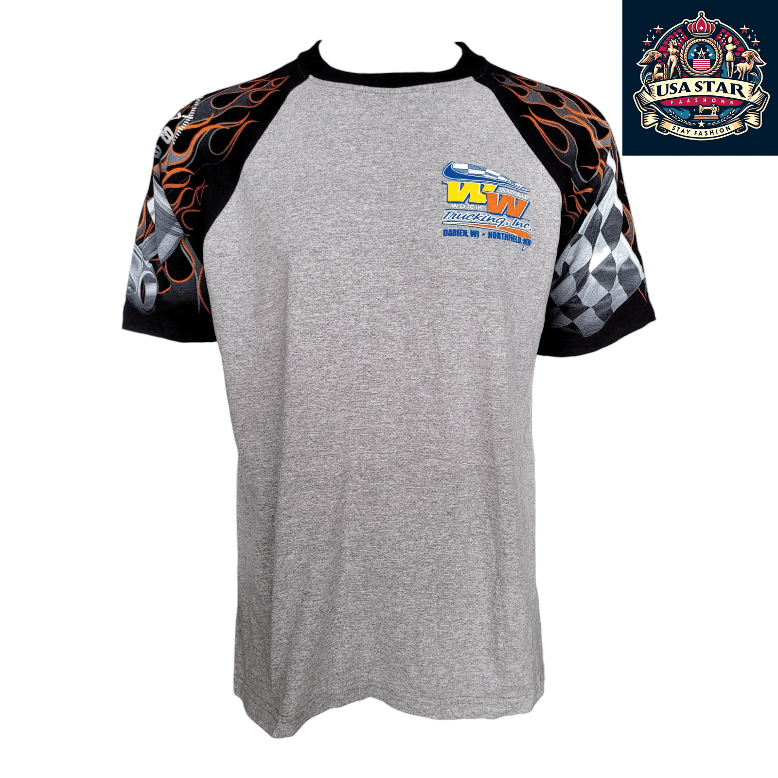 Nescar Racing T-Shirt - 100% Cotton, Durable, Comfortable Fit, Made in USA, Size Large - USASTARFASHION