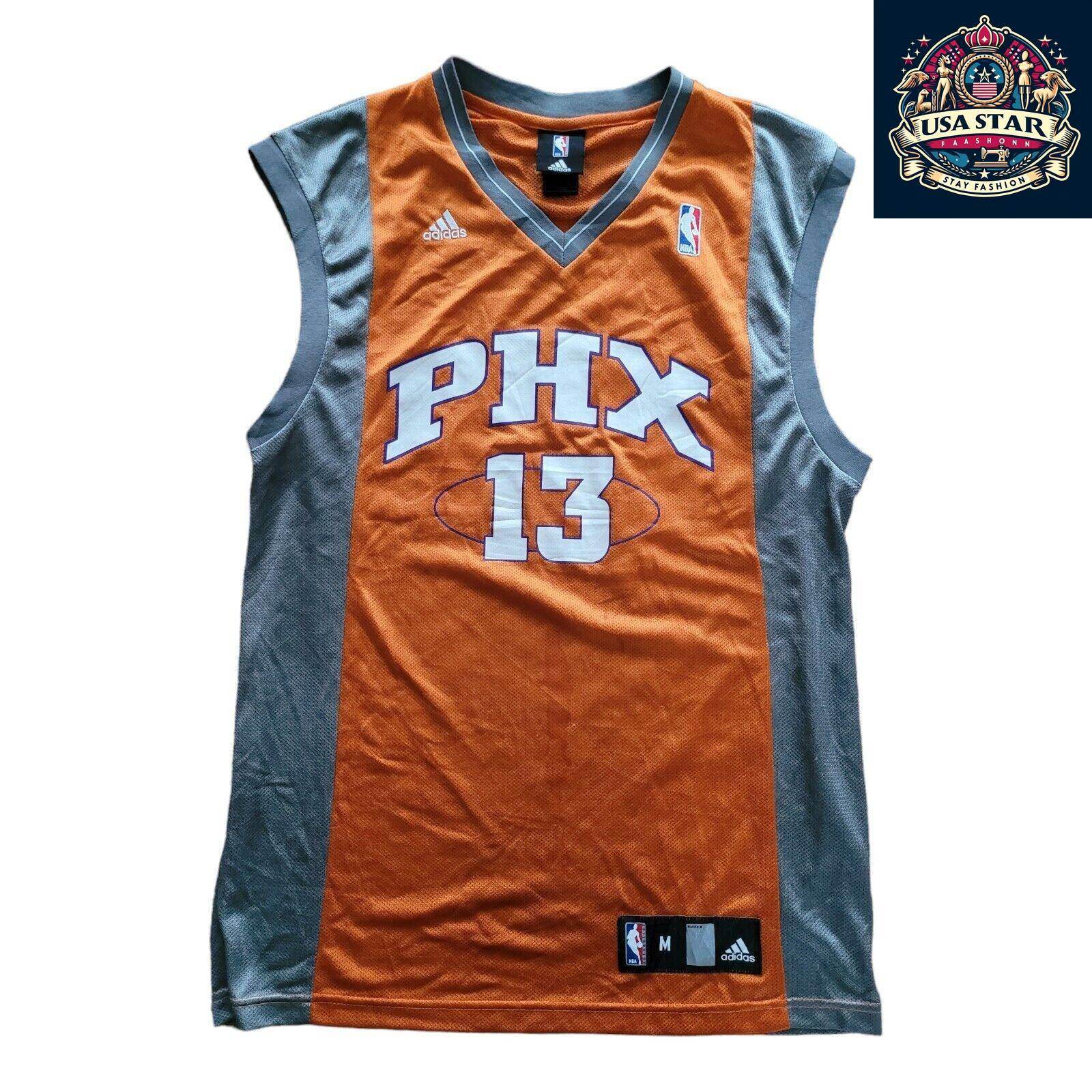 Adidas Phoenix Suns Jersey Men's M Orange Steve Nash #13 NBA Authentic Design for Fans - USASTARFASHION