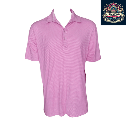 Ralph Lauren Polo Shirt Vintage Lisle Pink Stripe XL - Comfortable Style for Golf & Casual Wear - USASTARFASHION
