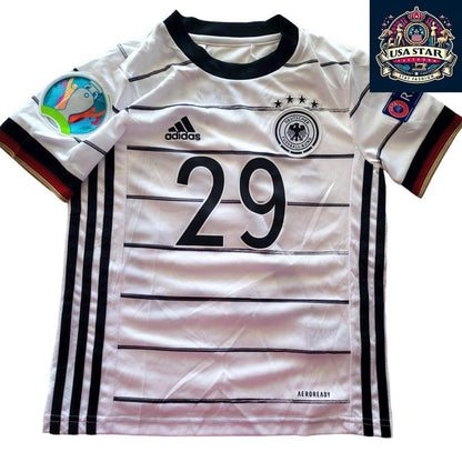 Adidas Germany Kids Soccer Jersey Maximilian #29 Youth Size 7-8Y White, 100% Authentic - USASTARFASHION