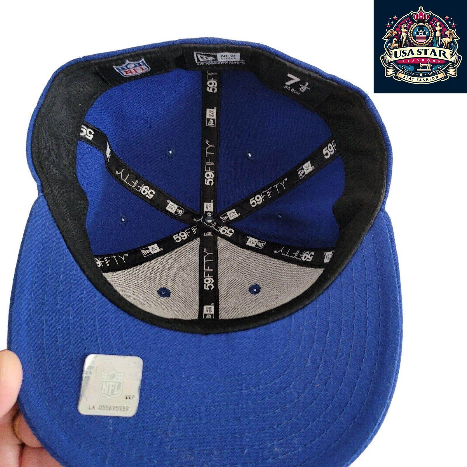 NY Yankees Fitted Cap 59FIFTY Essential Blue by New Era, Size 7 1/8, Stylish Fan Headwear - USASTARFASHION