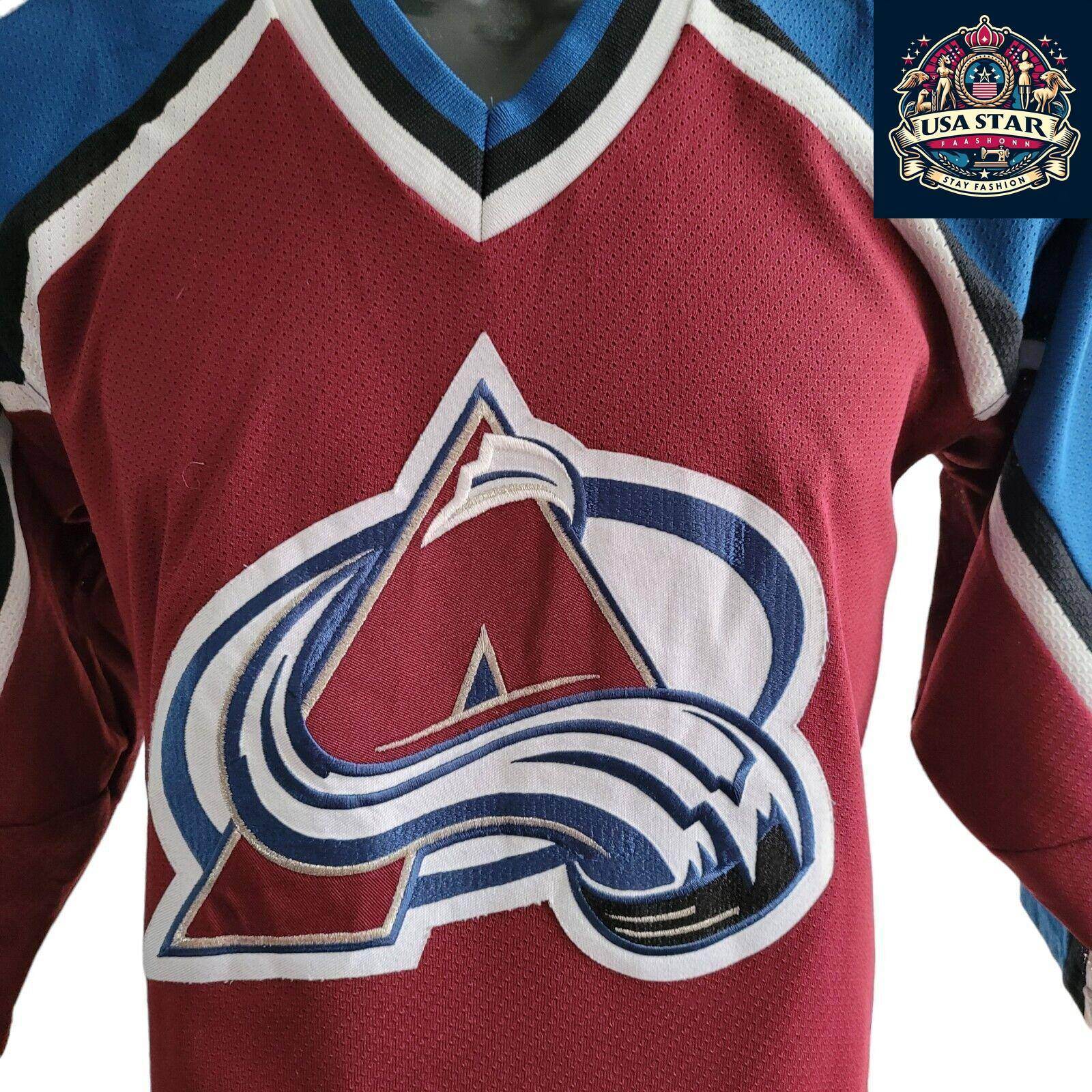 Colorado Avalanche Hockey Shirt - Vintage 90s Authentic Design for Youth L/XL - Made in Canada - USASTARFASHION