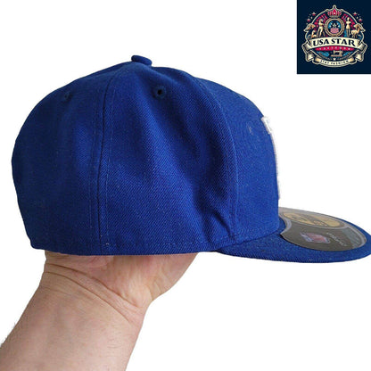 NY Yankees Fitted Cap 59FIFTY Essential Blue by New Era, Size 7 1/8, Stylish Fan Headwear - USASTARFASHION