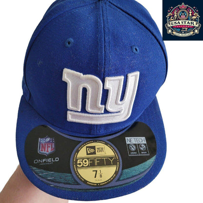 NY Yankees Fitted Cap 59FIFTY Essential Blue by New Era, Size 7 1/8, Stylish Fan Headwear - USASTARFASHION