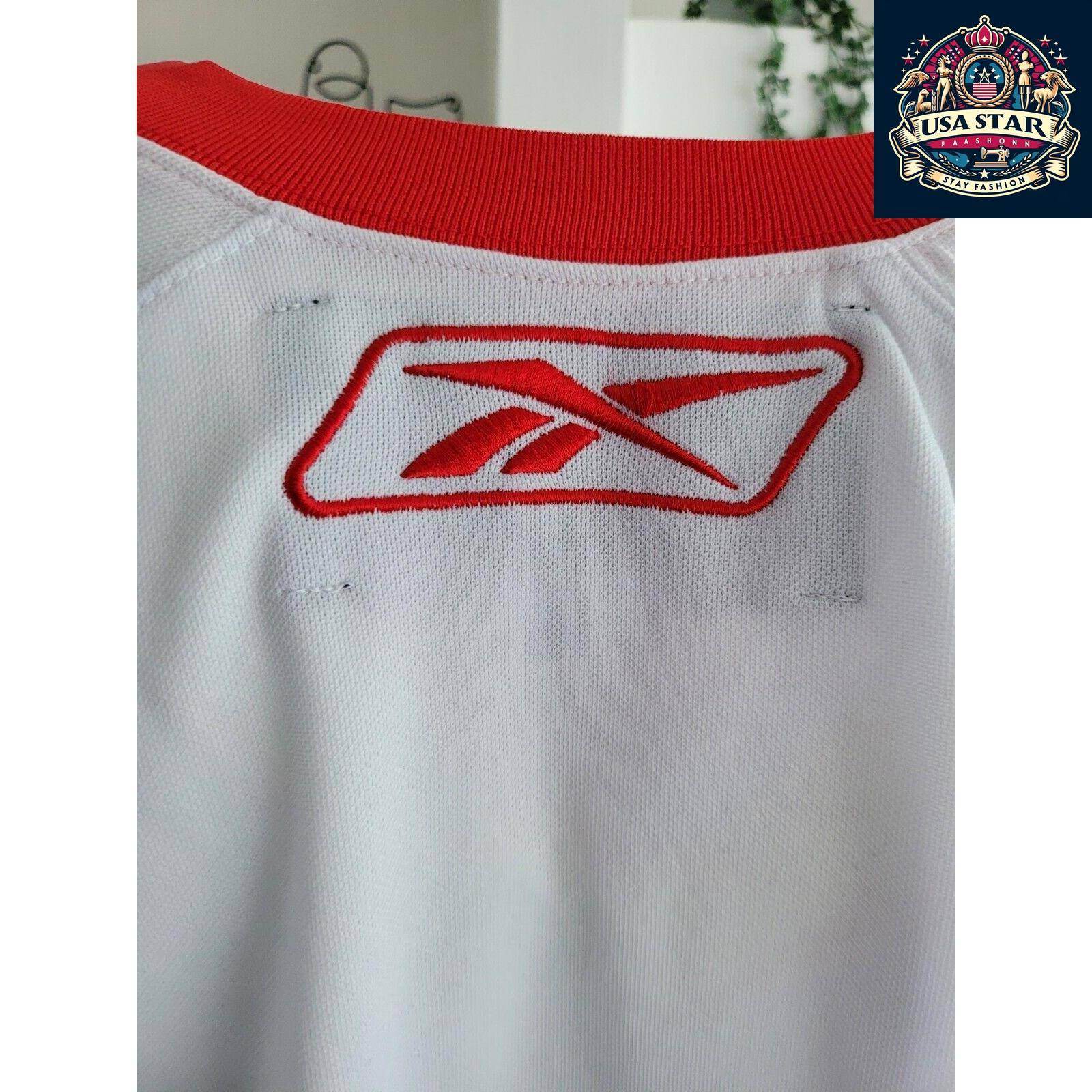 Reebok Hockey Jersey White Large - Vintage Condition, Odor-Free, Comfortable Fit - USASTARFASHION