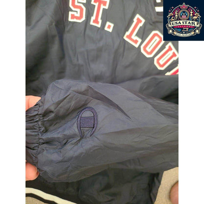 Champion Men's L Pullover Windbreaker with Side Zip for St. Louis Cardinals Fans, Red and Breathable - USASTARFASHION