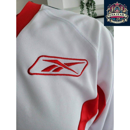 Reebok Hockey Jersey White Large - Vintage Condition, Odor-Free, Comfortable Fit - USASTARFASHION