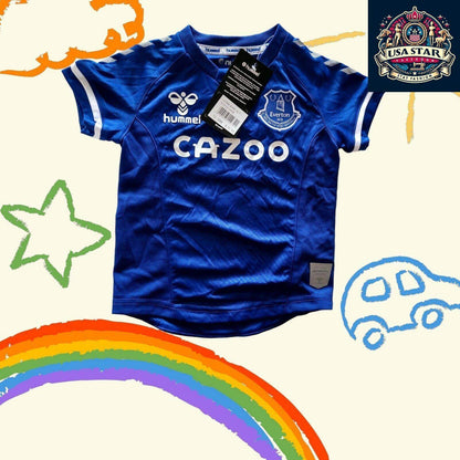 Official Hummel Everton FC Baby T-Shirt 12-18 Months Benjamen #1, Blue with White Accents - USASTARFASHION