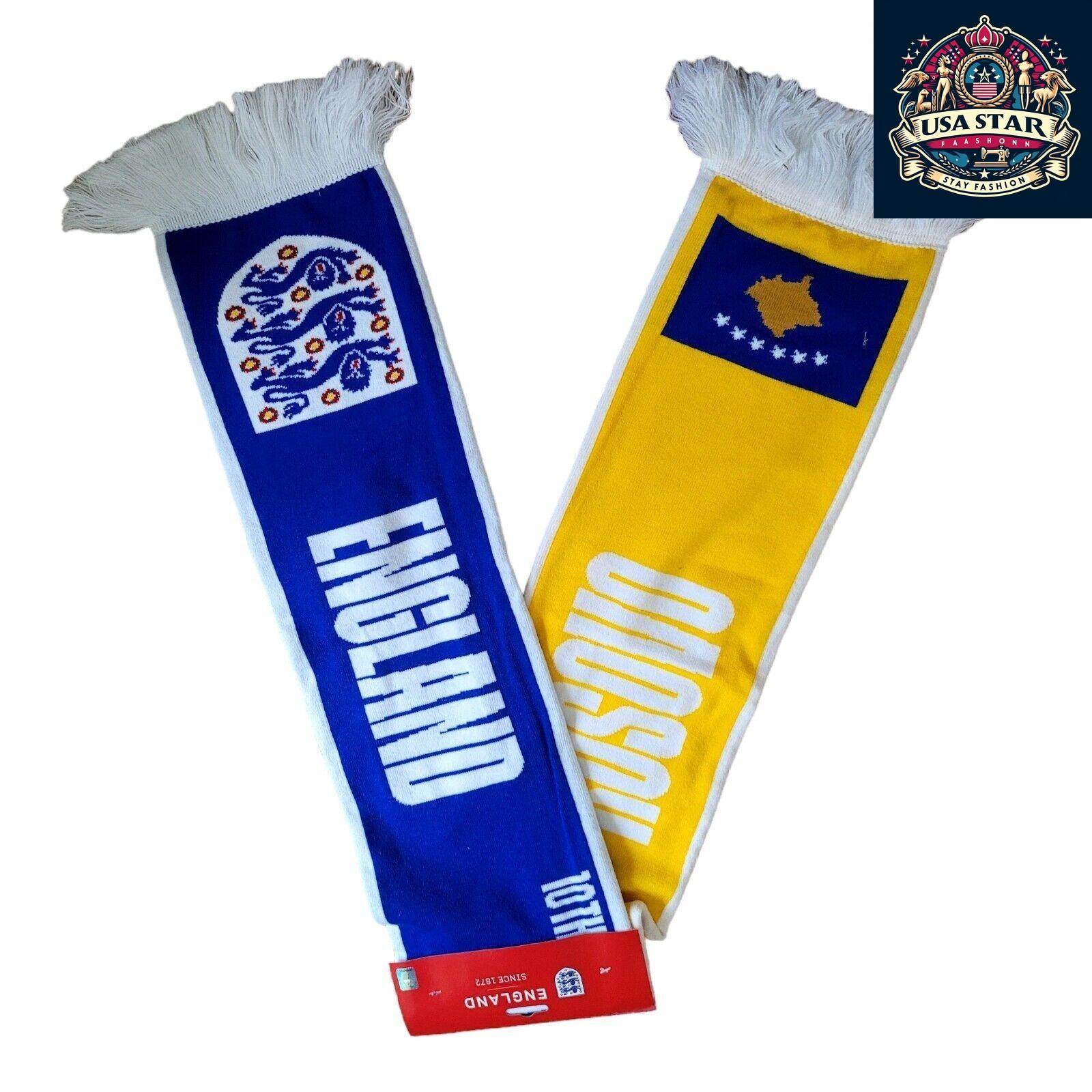 2019 England FA vs Kosovo Official Matchday Friendship Scarf - Soft, Durable, Collector's Item - USASTARFASHION