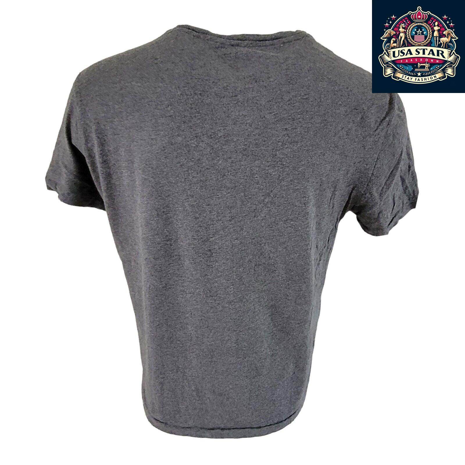 Polo Ralph Lauren T-Shirt for Men, Grey Round Neck Size L with Iconic Logo & Comfortable Fit - USASTARFASHION