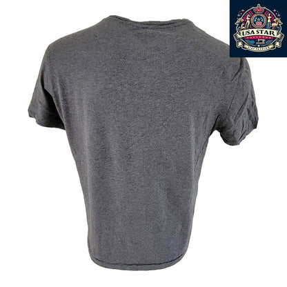 Polo Ralph Lauren T-Shirt for Men, Grey Round Neck Size L with Iconic Logo & Comfortable Fit - USASTARFASHION
