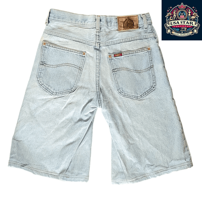 Lee Vintage Denim Shorts, Size 29, Inseam 34, Gold Star Rough Riders, USA Quality, Classic Look - USASTARFASHION
