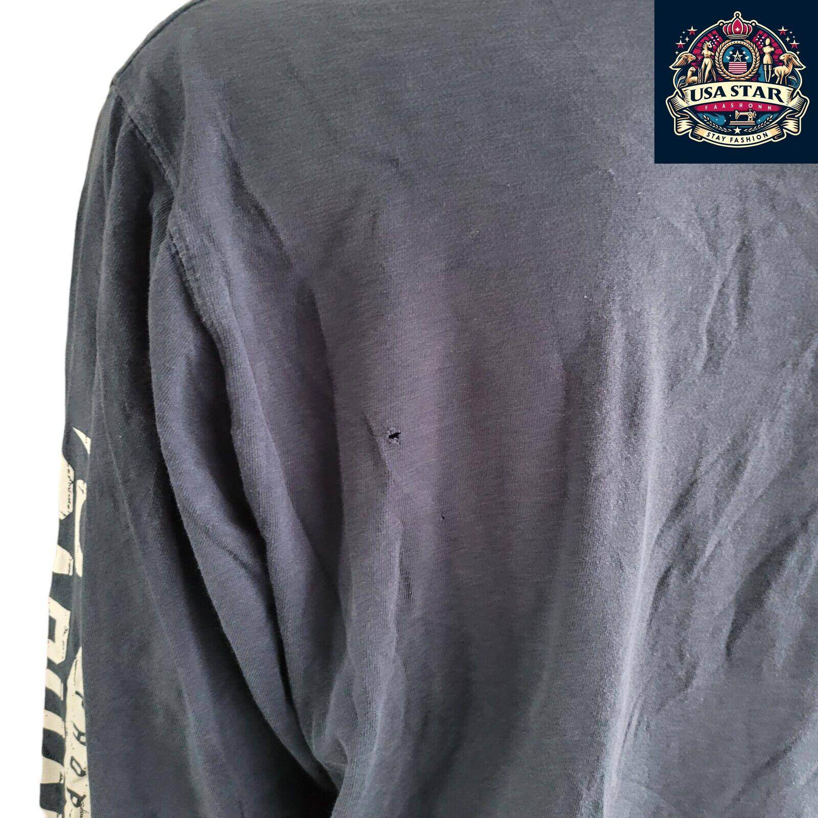 Carhartt Long Sleeve Shirt Navy Blue | Size L | 100% Cotton | Logo Detail on Front & Sleeve - USASTARFASHION