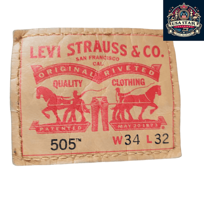 Levi 505 Denim Shorts W34 L32, Grade B, Durable Black Denim Workwear for Comfort and Style - USASTARFASHION