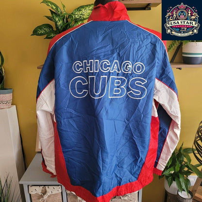 Chicago Cubs Jacket Men's L Full Zip Embroidered Premium Fit Stylish Design for Game Day - USASTARFASHION