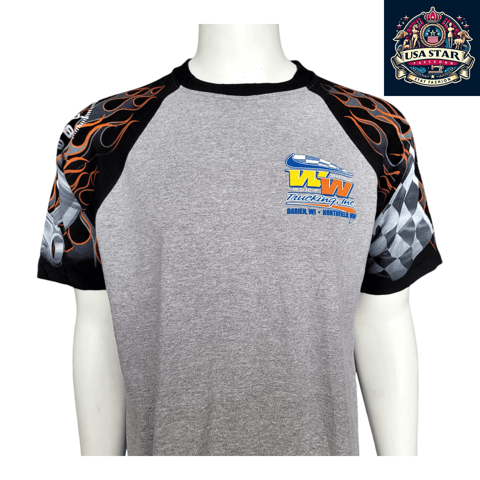 Nescar Racing T-Shirt - 100% Cotton, Durable, Comfortable Fit, Made in USA, Size Large - USASTARFASHION