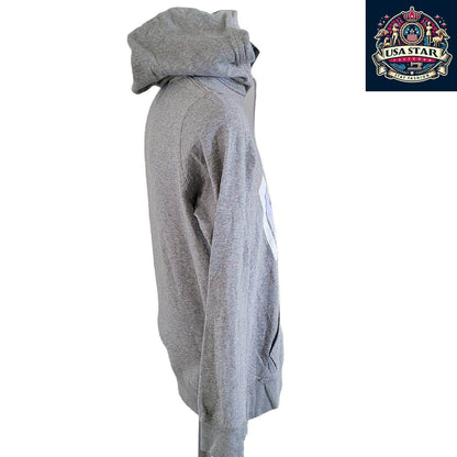 Nike Women's Hoodie - Cozy Large Pullover in Grey, Breathable Cotton, Stylish Logo - USASTARFASHION