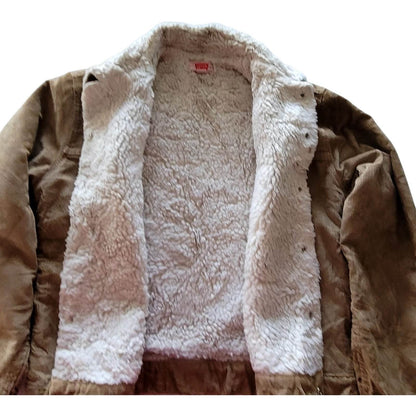 90s Levi’s 70605 - 15 Tan Corduroy Sherpa Jacket – Size M - USASTARFASHION