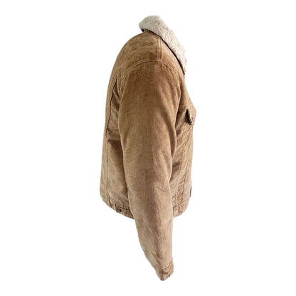 90s Levi’s 70605 - 15 Tan Corduroy Sherpa Jacket – Size M - USASTARFASHION