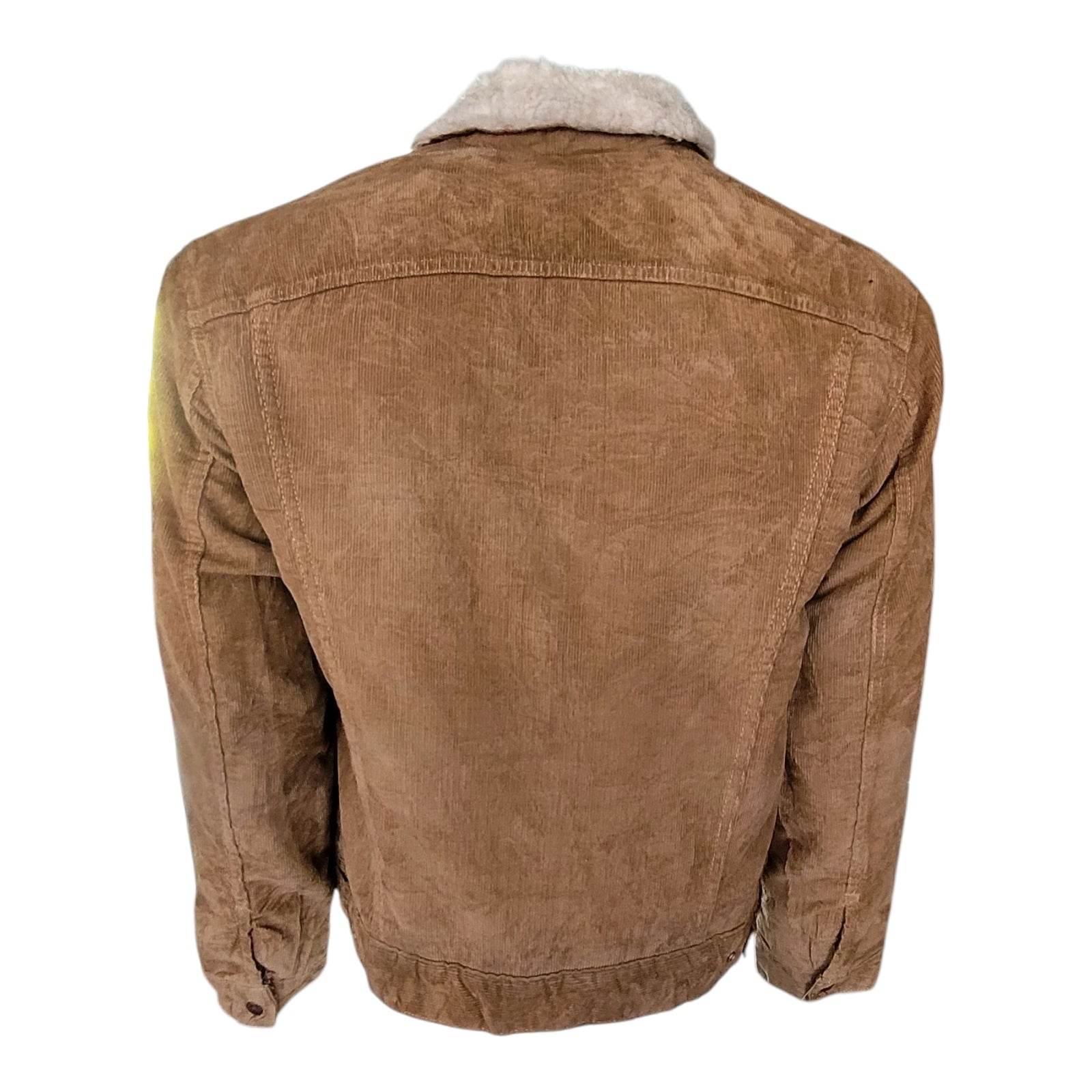 90s Levi’s 70605 - 15 Tan Corduroy Sherpa Jacket – Size M - USASTARFASHION