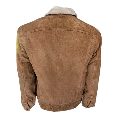 90s Levi’s 70605 - 15 Tan Corduroy Sherpa Jacket – Size M - USASTARFASHION