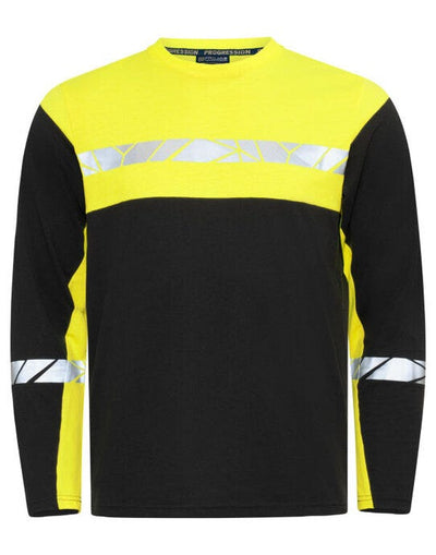 ProJob Workwear PJ647002 ProJob Progression 7002 LS T-Shirt - Black/Yellow